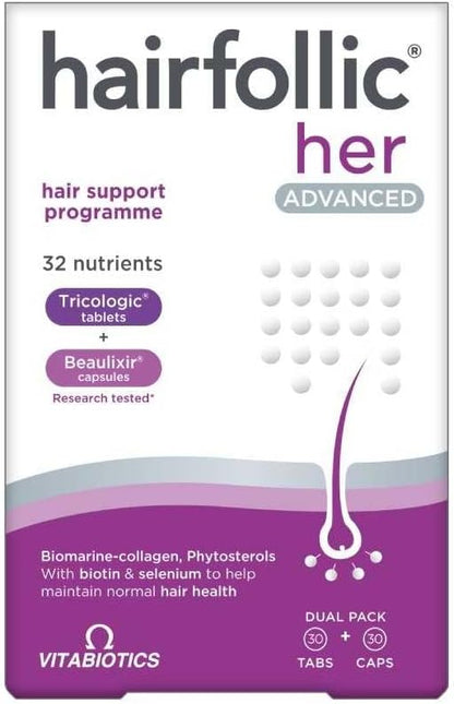 Vitabiotics Hairfollic Woman Advanced Capsules, 60 Count