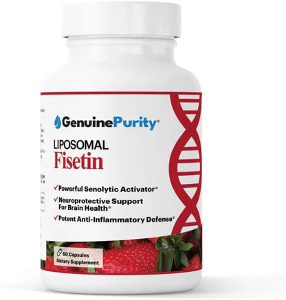 Liposomal Fisetin 150mg — 60 Vegan Capsules to Support Cellular Health, Antioxidant Defence & Cognitive Wellness — Gluten-free, Non-GMO, Made in the USA