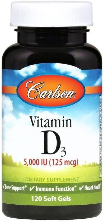 Carlson Labs Vitamin D3 5000 IU Soft Gels, 120 Soft Gels - görsel 1