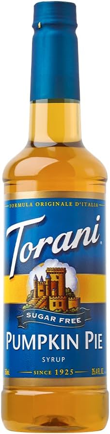 Torani Pumpkin Sugar Free Pumpkin Pie Syrup for Coffee 750ml