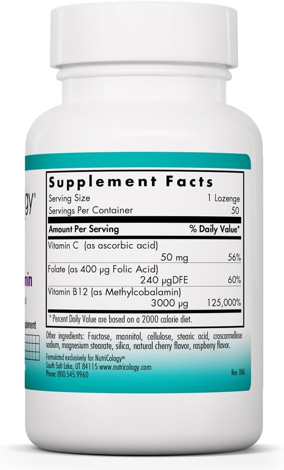 NutriCology B12 Methylcobalamin - Bioactive Vitamin B12 Lozenges - görsel 2