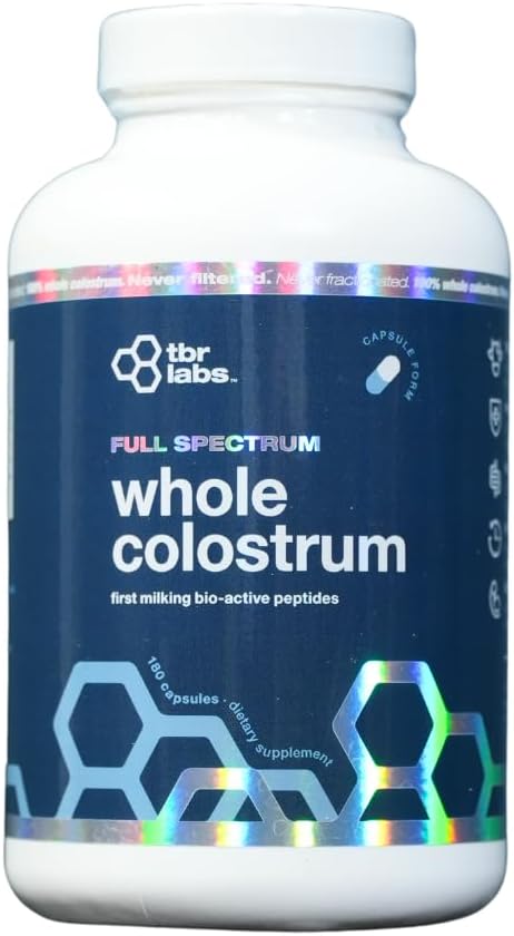 Pure Bovine Colostrum 180 Capsules – Free from Antibiotics and Hormones – Sourced from the USA – All Natural – 100% First Milking - görsel 1
