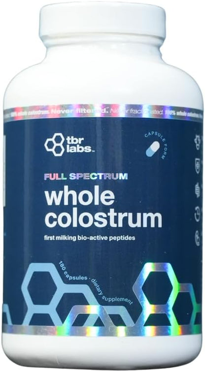 Pure Bovine Colostrum 180 Capsules – Free from Antibiotics and Hormones – Sourced from the USA – All Natural – 100% First Milking