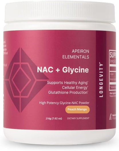 Apeiron Elementals NAC + Glycine Powder – 2500mg – Glutathione Production, Immune Health, and Cellular Energy