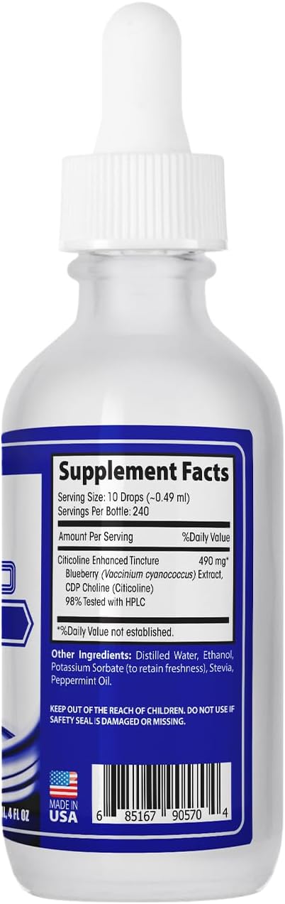 ABCOCID Citicoline Liquid Drops 490 mg, 4 oz (240 Servings) - Non-GMO, GMP Certified, Made in USA - görsel 7