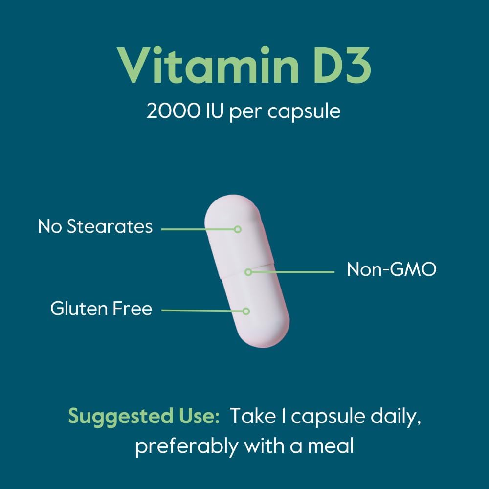 BESTVITE Vitamin D 2000 IU (240 Capsules) – No Stearates, Non-GMO, Gluten-Free - görsel 6