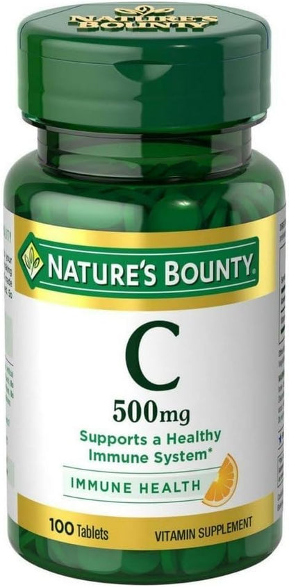 Nature's Bounty Vitamin C 500 mg Tablets, 200 Tablets (Pack of 2)