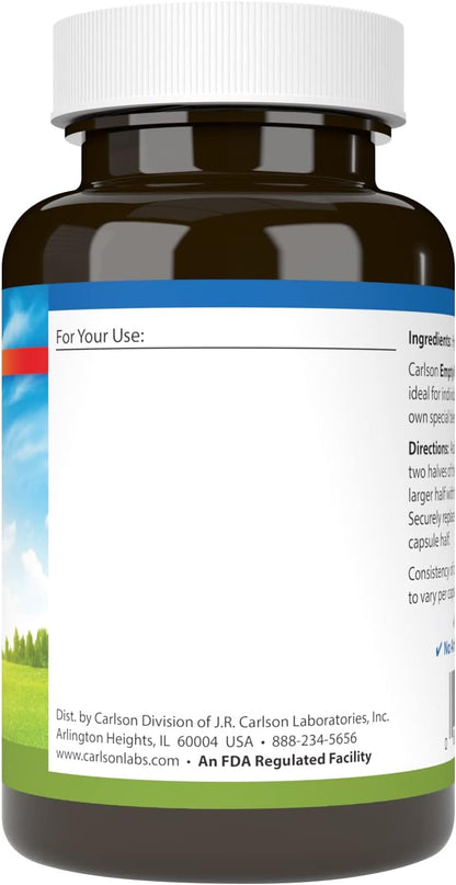Carlson Empty Vegetarian #1 Capsules, 200 Count