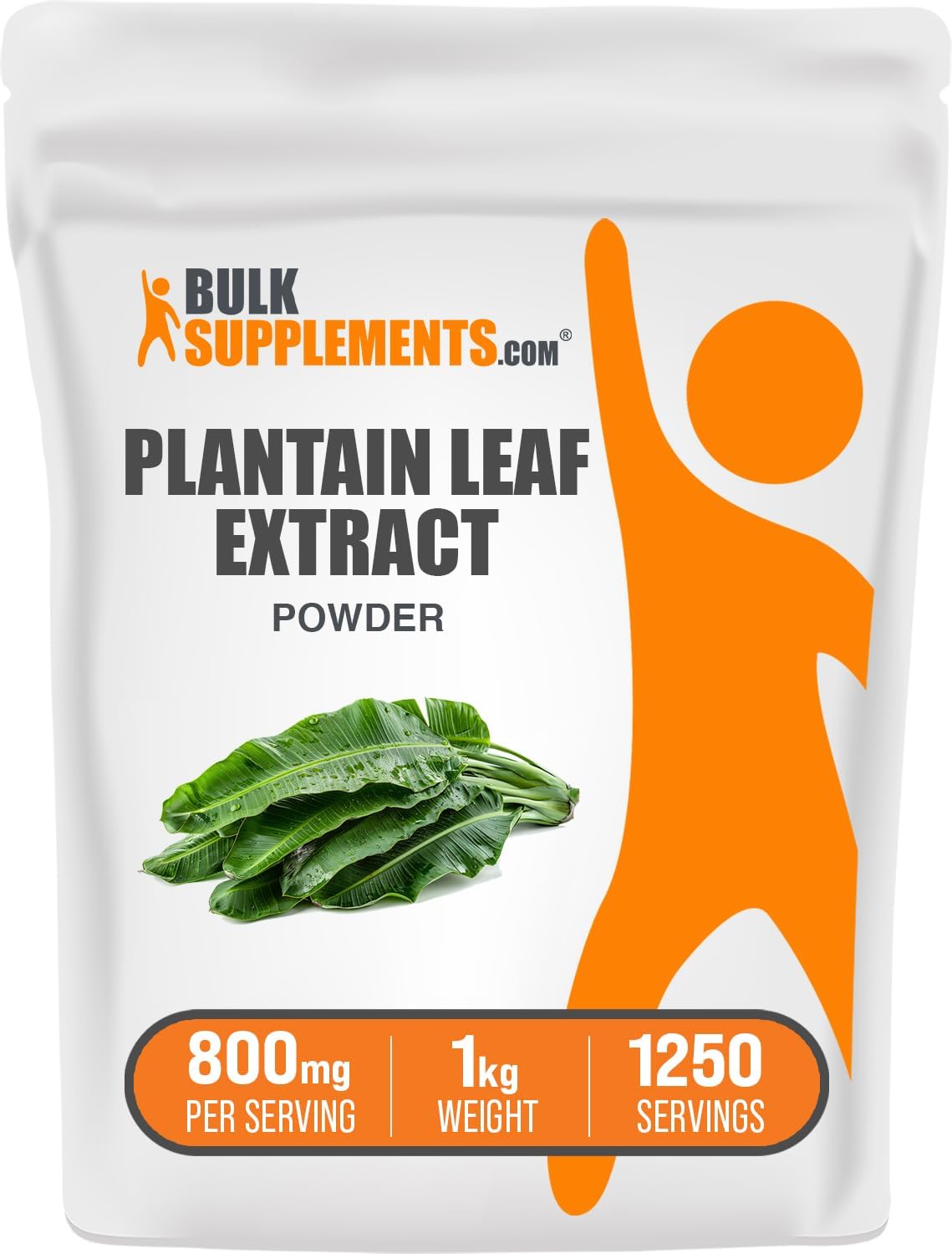 BulkSupplements.com Plantain Leaf Extract Powder - Plantain Leaf Supplement, 800mg per Serving, 1kg (2.2 lbs) - görsel 1