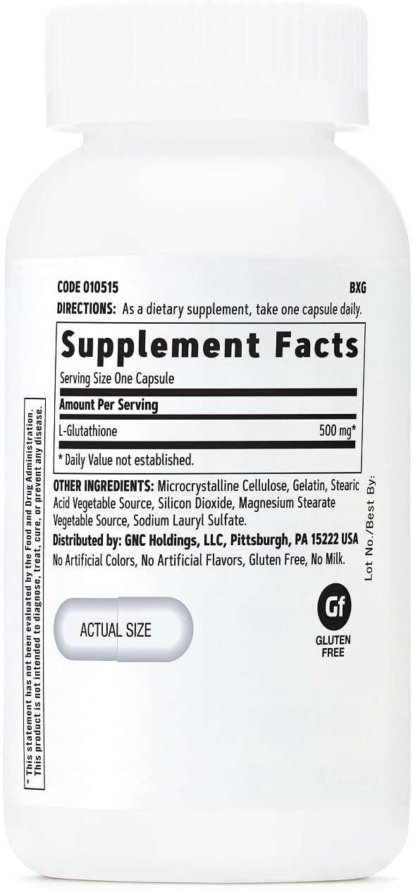 GNC Glutathione 500mg, 60 Capsules – Supports Immune Health - görsel 2