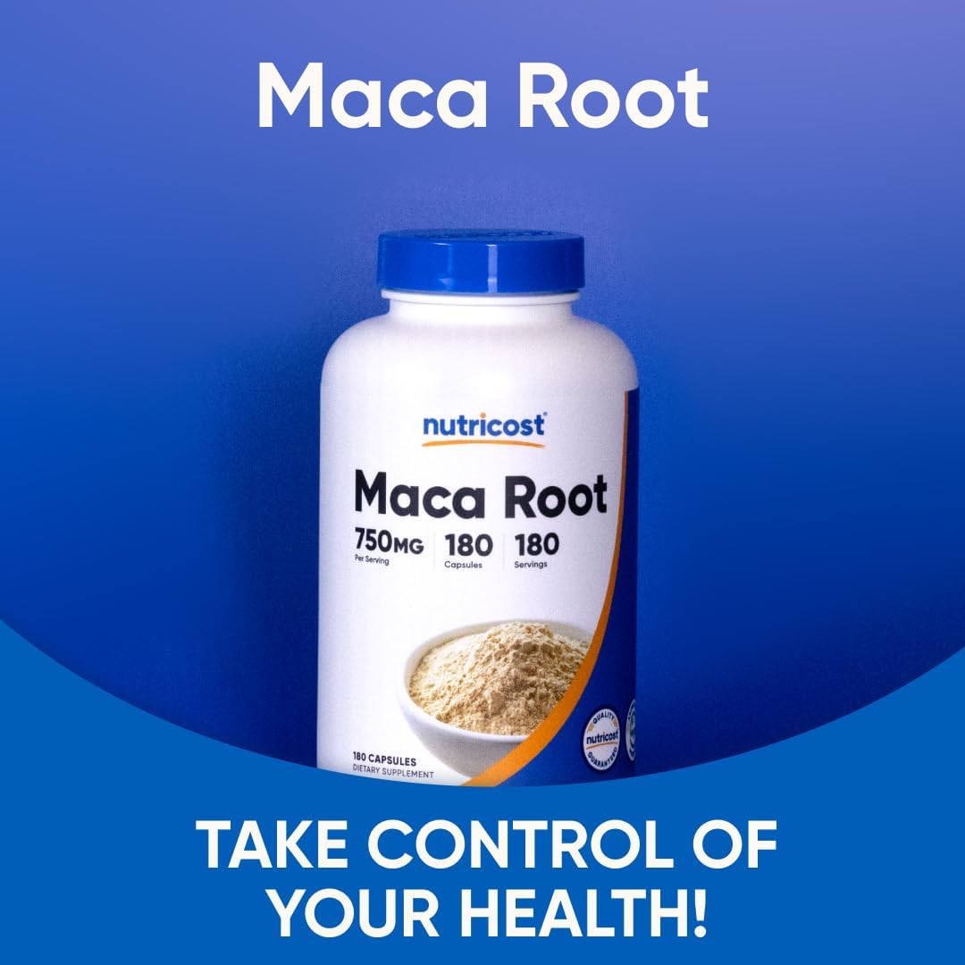 Nutricost Maca Root Capsules (Lepidium meyenii) 750mg, 180 Capsules - görsel 5