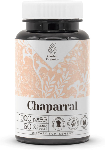 Chaparral 60 Capsules | High-Potency Herbal Food Supplements | Made with Vegetable Capsules and Chaparral (Larrea tridentata) Dried Leaf and Flower