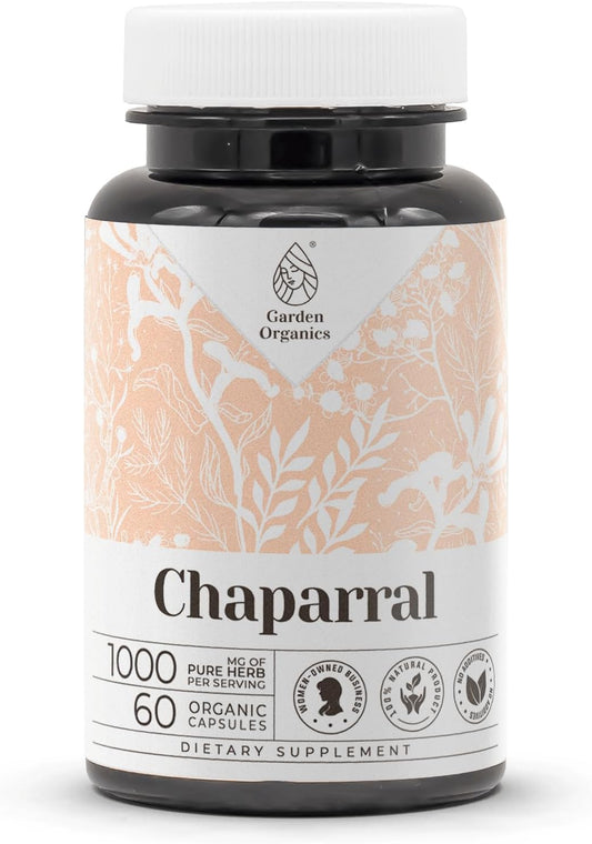 Chaparral 60 Capsules | High-Potency Herbal Food Supplements | Made with Vegetable Capsules and Chaparral (Larrea tridentata) Dried Leaf and Flower