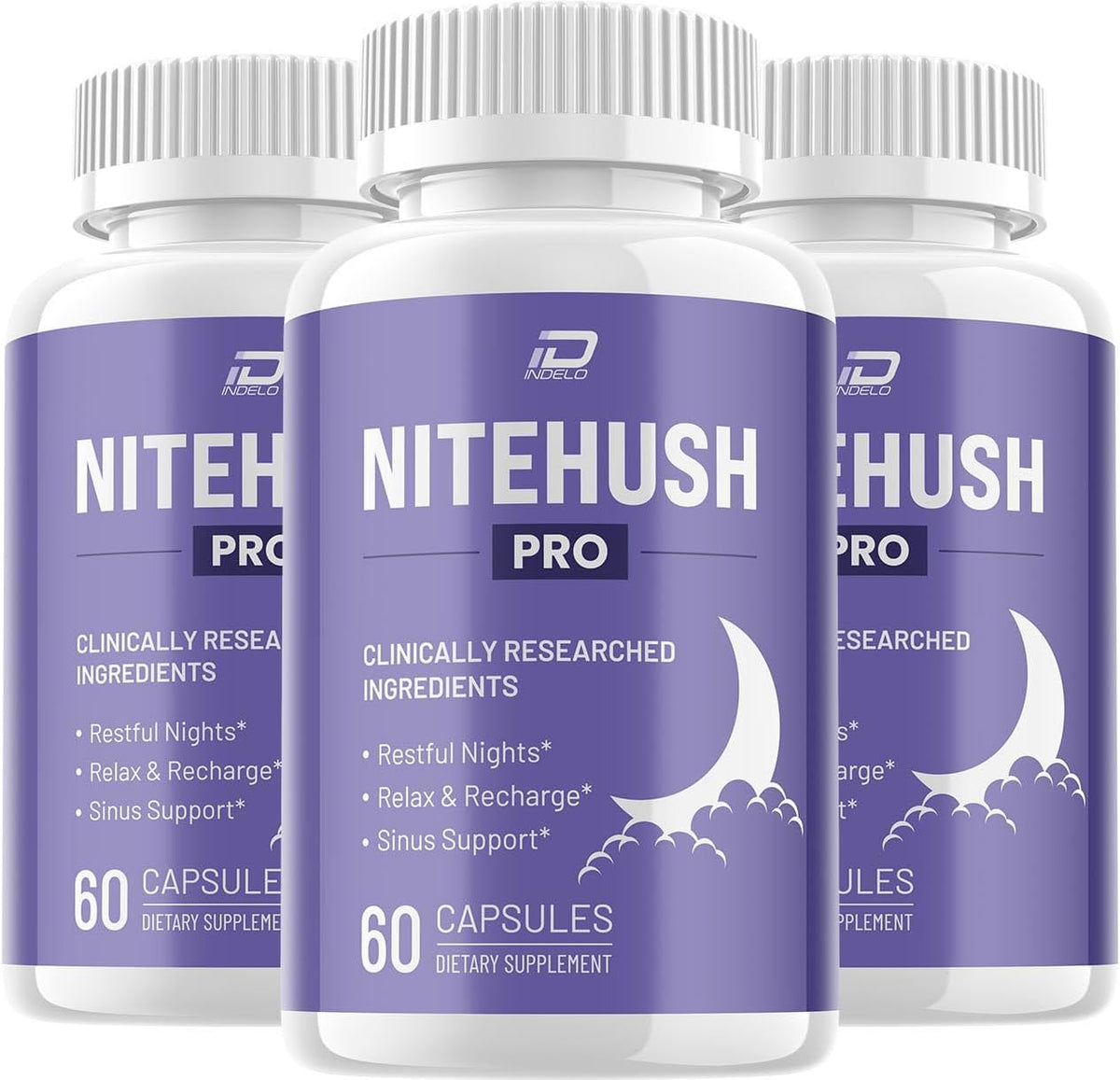 NiteHush Pro Brain Supplement Capsules – All-Natural Maximum Strength Formula, 180 Capsules (3 Pack) - görsel 1