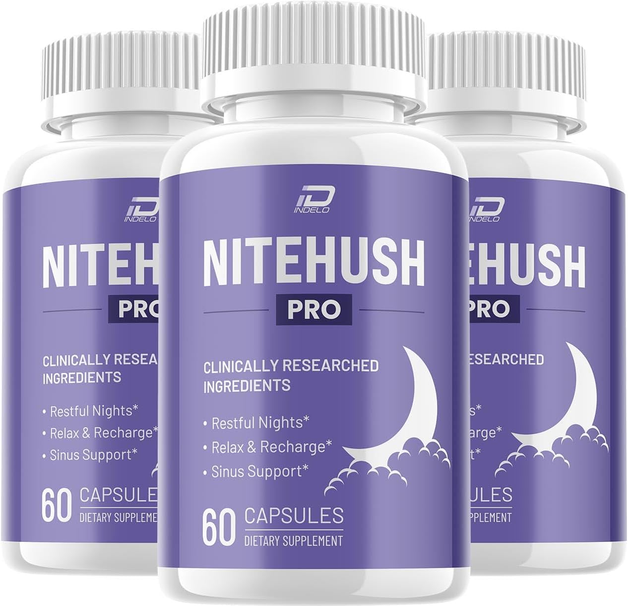 NiteHush Pro Brain Supplement Capsules – All-Natural Maximum Strength Formula, 180 Capsules (3 Pack) - görsel 1