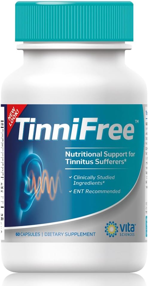 TinniFree Ear & Hearing Support Food Supplement – 23 Premium Ingredients with Ginkgo Biloba, CoQ10, Magnesium & B12 – 60 Capsules - görsel 1