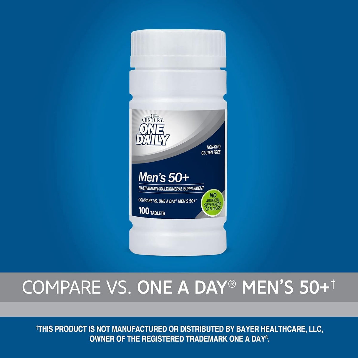 21st Century Men's 50+ One Daily Multivitamin and Multimineral Tablets - 100 Tablets, Pack of 3 - görsel 4
