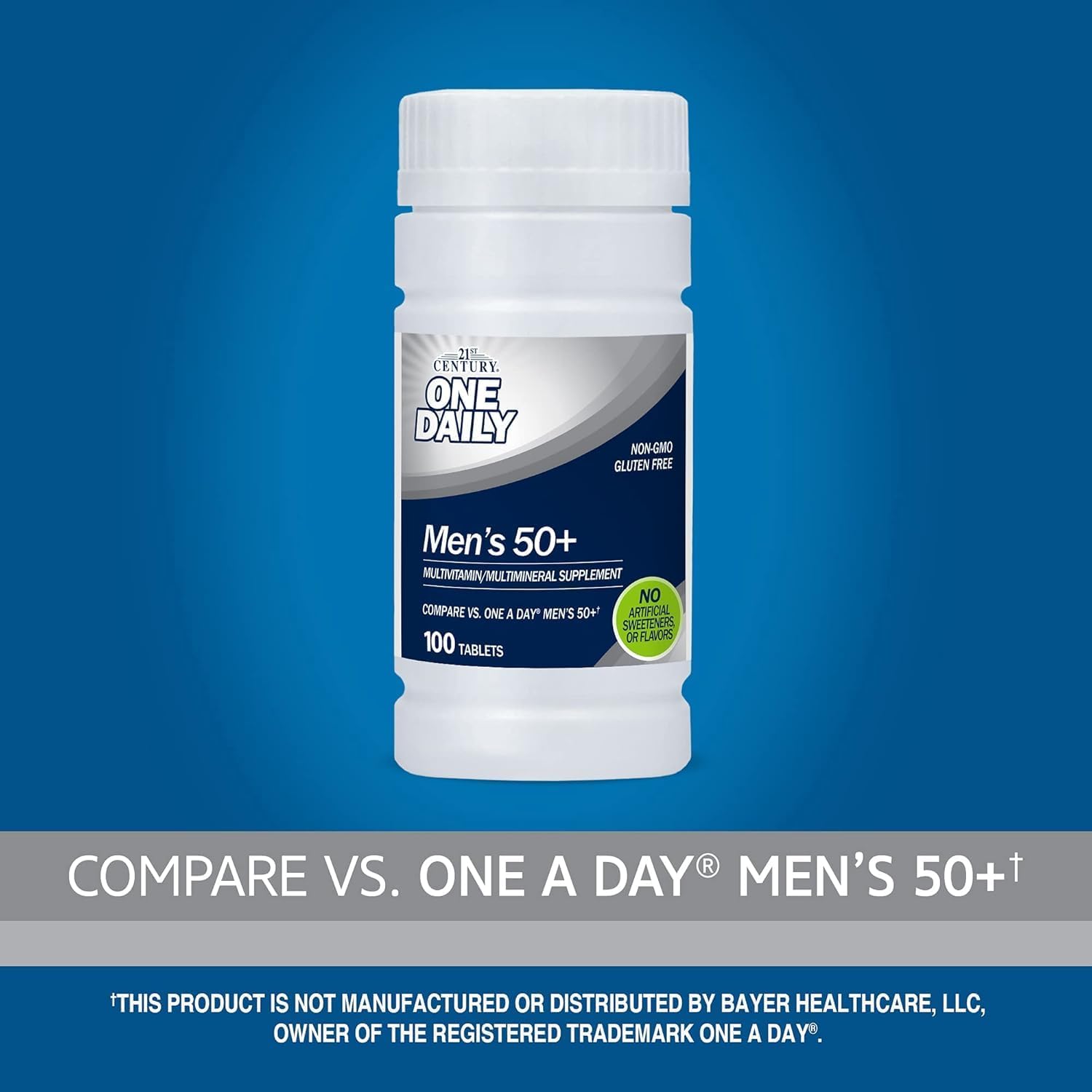 21st Century Men's 50+ One Daily Multivitamin and Multimineral Tablets - 100 Tablets, Pack of 3 - görsel 4