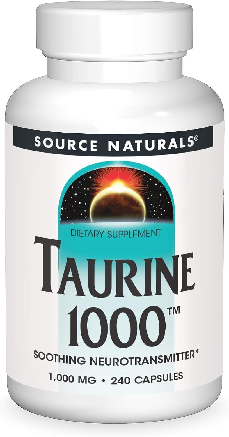 Source Naturals Taurine 1000mg, 240 Capsules – Calming Amino Acid Supplement - görsel 1