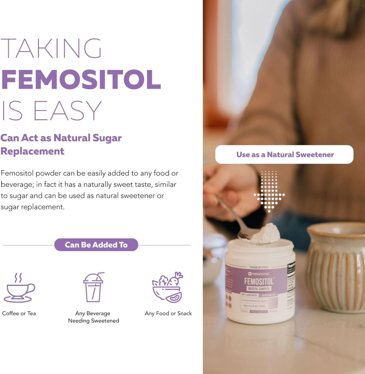 FemoSitol Inositol Powder | Myo-Inositol & D-Chiro Inositol 40:1 Ratio (123g) - görsel 8