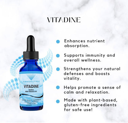 Vitadine Liquid Supplement with Vitamin D3 and Echinacea – 120 ml (302 Servings)