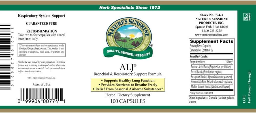 Nature's Sunshine ALJ - 100 Capsules (Pack of Two) - görsel 2