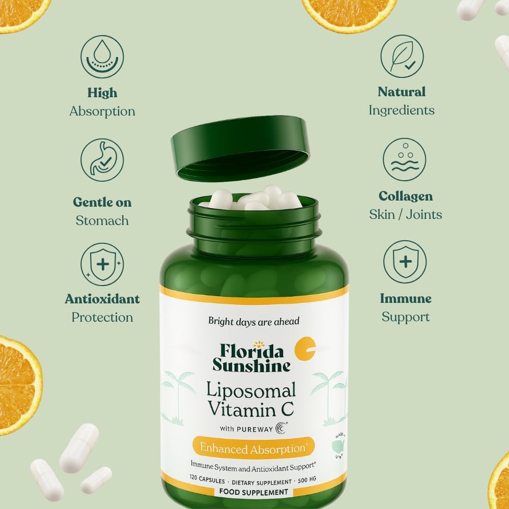 Florida Sunshine Liposomal Vitamin C 500mg - 120 Capsules - görsel 4