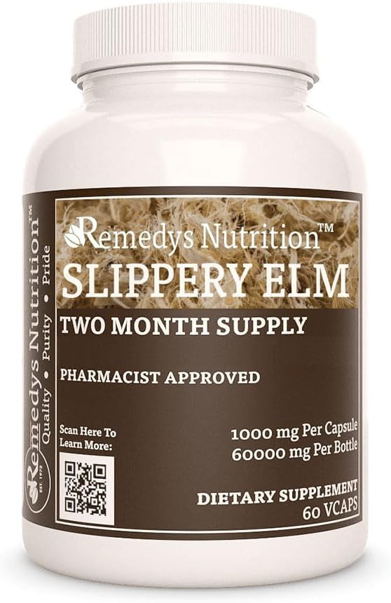 Remedy's Nutrition Slippery Elm Bark | 1,000 mg, 60 Vegan Capsules - görsel 1