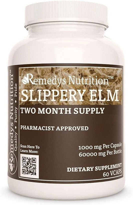 Remedy's Nutrition Slippery Elm Bark | 1,000 mg, 60 Vegan Capsules
