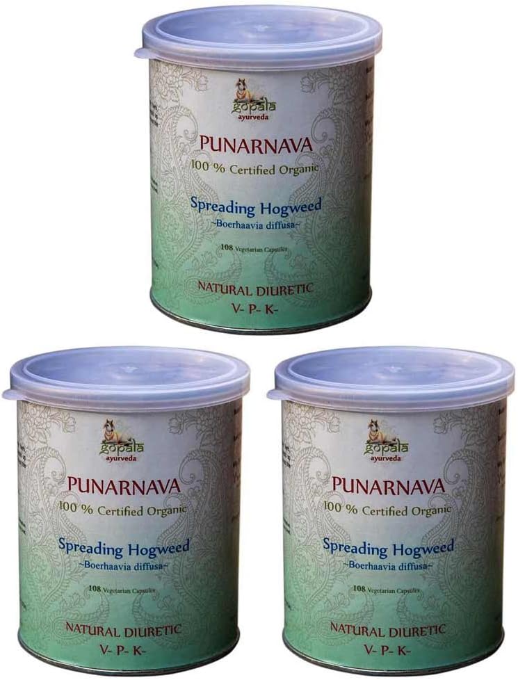 PUNARNAVA Capsules (USDA Certified Organic) - 108 Vcaps (Pack of 3) - with Free Gift Samples and Expedited Delivery - görsel 2