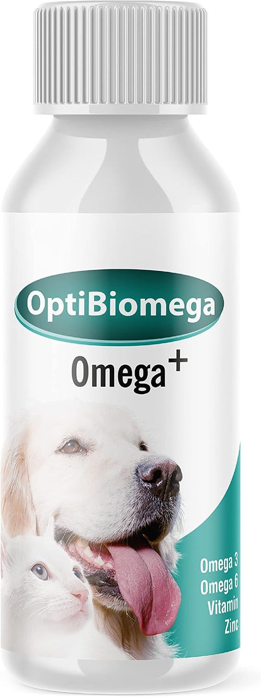 OptiBiomega Fish Oil for Dogs & Cats - Omega 3 & 6 with Zinc, 100 ml