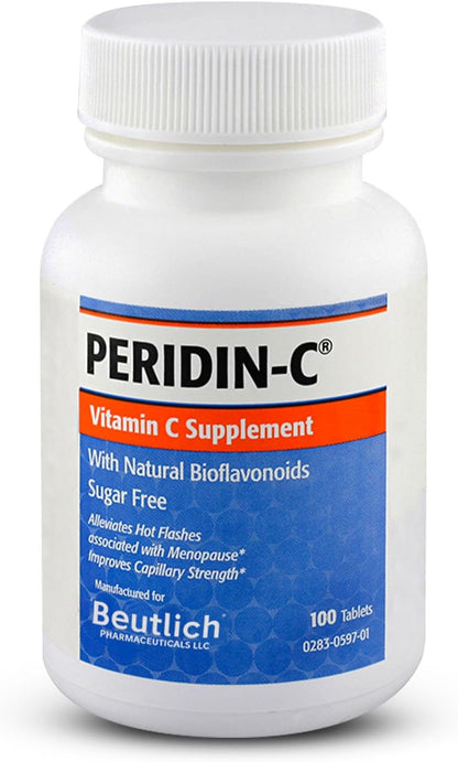 Peridin-C Vitamin C with Citrus Bioflavonoids – Daily Antioxidant Support – Gentle, Sugar-Free, Gluten-Free – Easy-to-Swallow Tablets – 100 Tablets