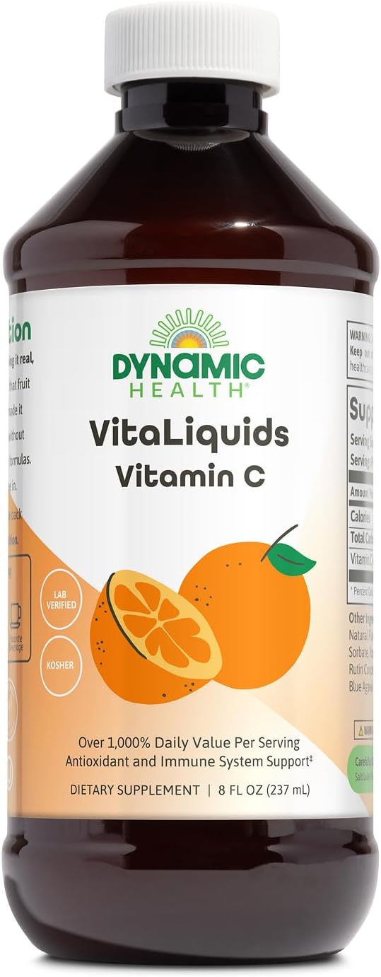Dynamic Health VitaLiquids Vitamin C 1000mg - Liquid Supplement with Rose Hips and Citrus Bioflavonoids - 237 ml - görsel 1
