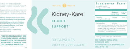 Holistic Health Kidney-Kare Kidney Support 30 Capsules