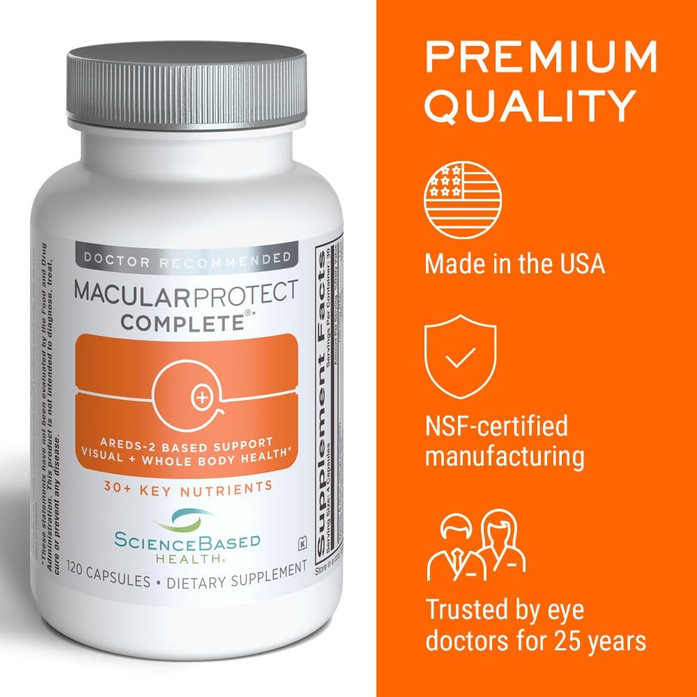 ScienceBased Health MacularProtect Complete – AREDS 2 Eye Health Food Supplement & Daily Multivitamin – 120 Capsules - görsel 6