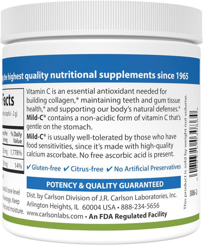 Carlson - Mild-C, Vitamin C Powder, Supports Normal Immune Function, 6 oz (170 g)