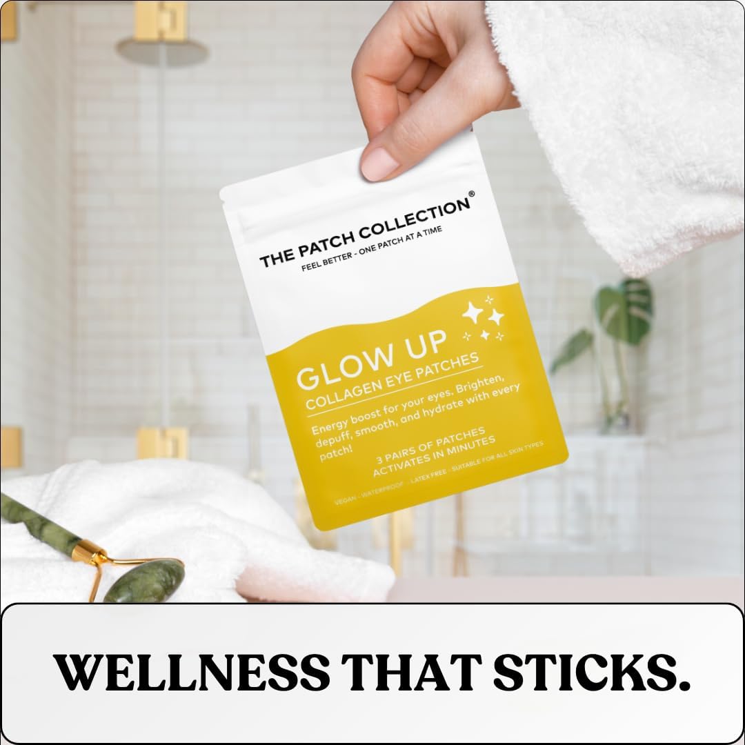 The Patch Collection® – Glow Up Under-Eye Collagen Patch | Retinol, Hyaluronic Acid, Nano Gold, Collagen, Vitamin C (Pack of 3) - görsel 2