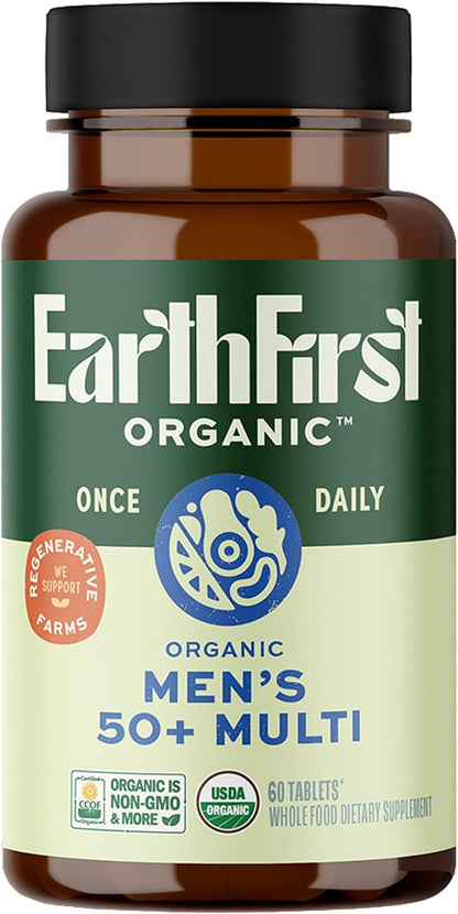 Once Daily Multivitamin for Men 50+, 19 Vitamins from Herbs & Superfoods, Supports Prostate Health, Energy Levels and Strong Bones, 60 Tablets