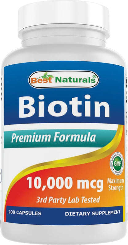 Best Naturals High Strength Biotin 10,000 mcg, 200 Capsules