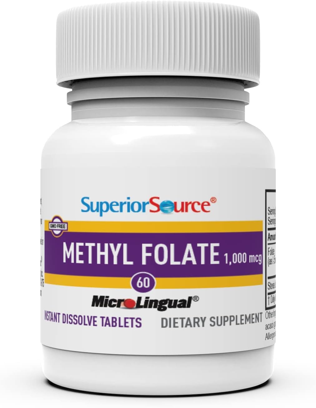 Superior Source Methyl Folate 1,000 mcg - 60 Sublingual Tablets - görsel 4