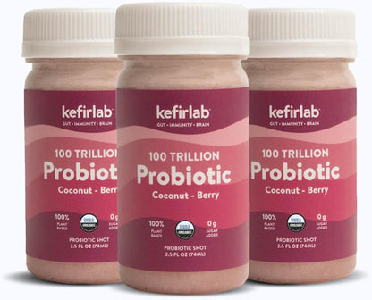 KefirLab Probiotics 100 Trillion CFU - 36 Strains - Vegan & Organic - Vanilla (16-Pack)
