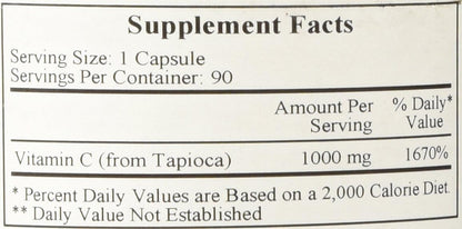 Ecological Formulae Vitamin C-1000 from Tapioca 90 Capsules