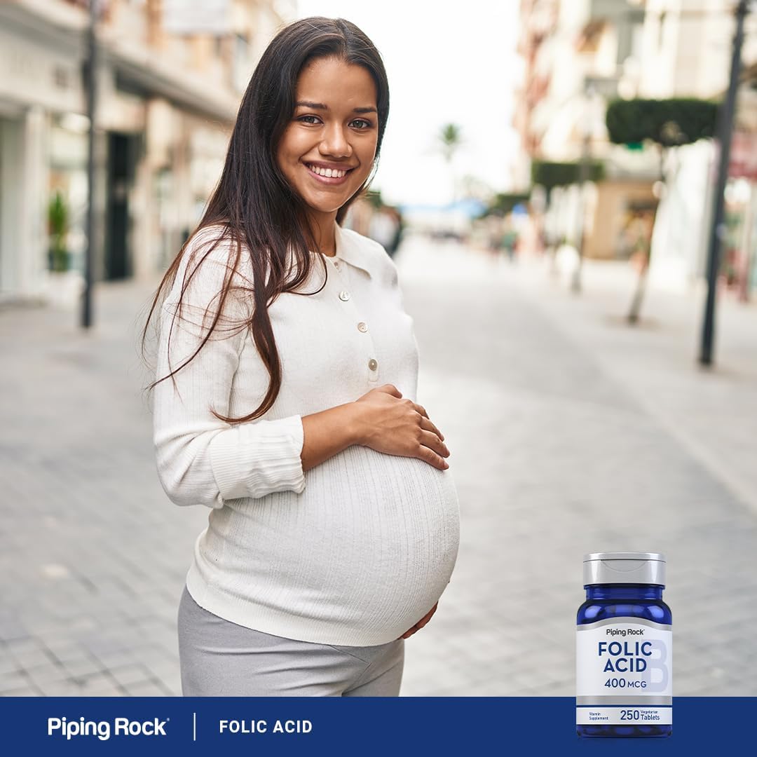 Piping Rock Folic Acid | 400 mcg | 250 Vegetarian Tablets | Non-GMO, Gluten-free Supplement - görsel 6