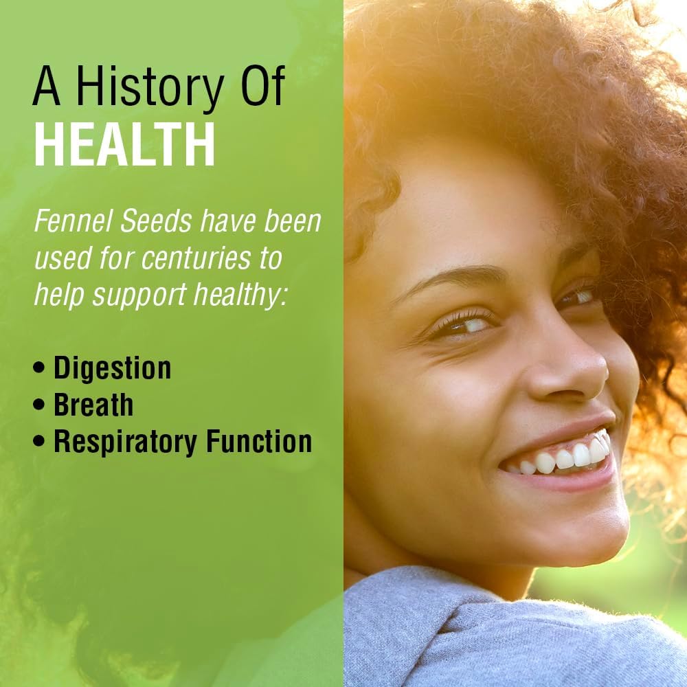 SOLARAY Fennel Seed 450mg - Digestive Support & Fresh Breath - Non-GMO, Vegan - 100 Vegetable Capsules - görsel 4