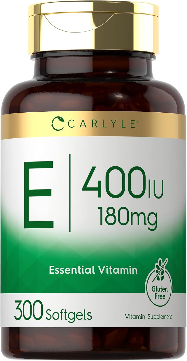 Carlyle Vitamin E 400 IU Softgels (180mg) | 300 Capsules | Non-GMO and Gluten-free Supplement - görsel 1