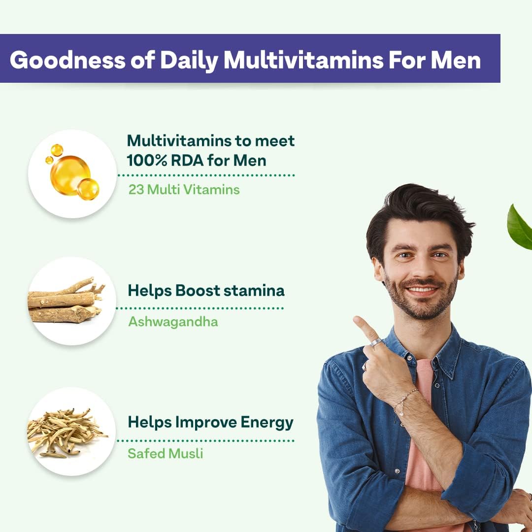 OZIVA Daily Men’s Multivitamin with Ashwagandha & 23 Minerals – 60 Veg Capsules - görsel 3