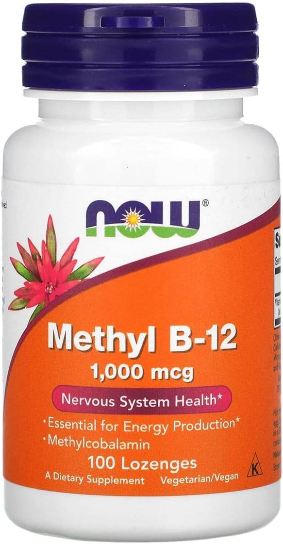 NOW Foods Methyl B-12 1000mcg, 200 Lozenges (2 Packs of 100) - görsel 1