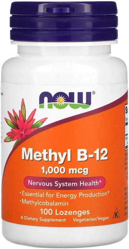 NOW Foods Methyl B-12 1000mcg, 200 Lozenges (2 Packs of 100)