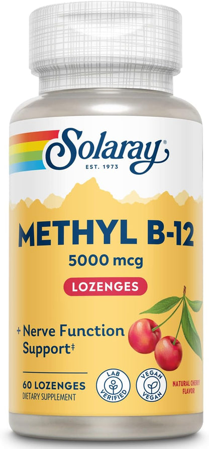 SOLARAY Methyl B12, Lozenge, Cherry, 5000mcg, 60 Lozenges
