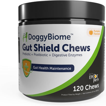 AnimalBiome Gut Shield Soft Chews – Probiotic Chews for Dogs & Cats, Pumpkin Flavour, 120 Count